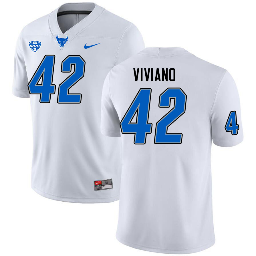 Buffalo Bulls #42 Mitch Viviano College Football Jerseys Stitched Sale-White